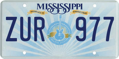 MS license plate ZUR977