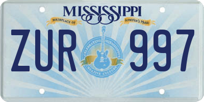 MS license plate ZUR997