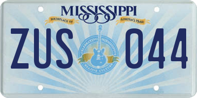 MS license plate ZUS044