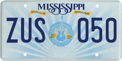 MS license plate ZUS050