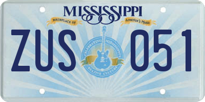 MS license plate ZUS051
