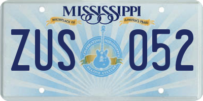 MS license plate ZUS052