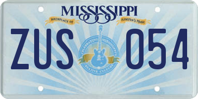 MS license plate ZUS054
