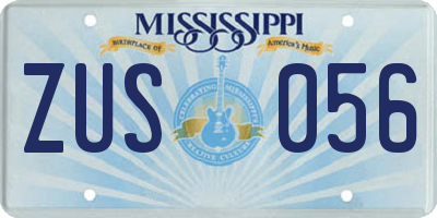 MS license plate ZUS056