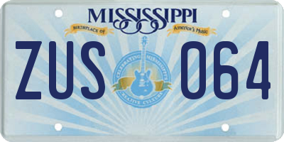 MS license plate ZUS064
