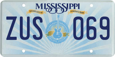 MS license plate ZUS069