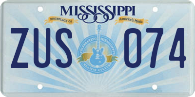 MS license plate ZUS074