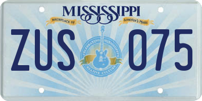MS license plate ZUS075