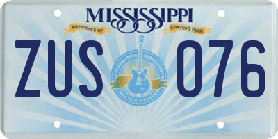 MS license plate ZUS076
