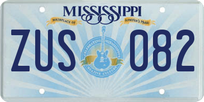 MS license plate ZUS082