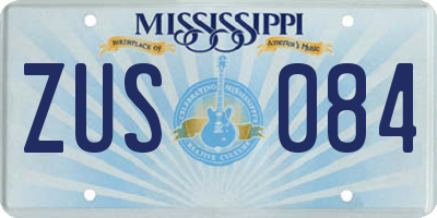 MS license plate ZUS084