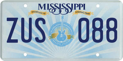 MS license plate ZUS088