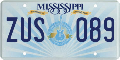 MS license plate ZUS089