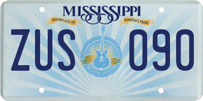 MS license plate ZUS090