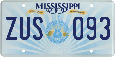 MS license plate ZUS093