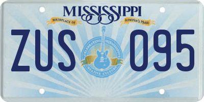 MS license plate ZUS095