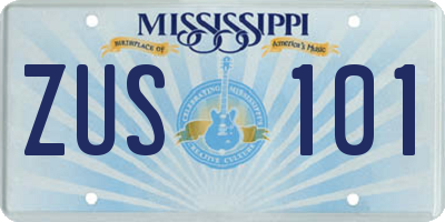 MS license plate ZUS101