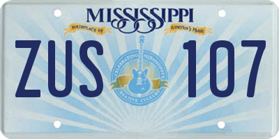 MS license plate ZUS107