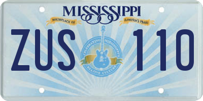 MS license plate ZUS110
