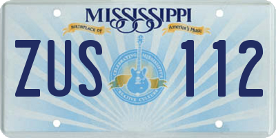 MS license plate ZUS112