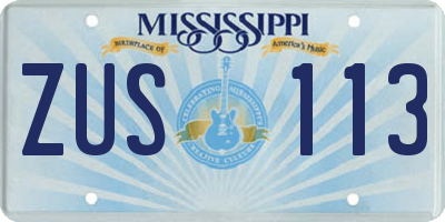 MS license plate ZUS113