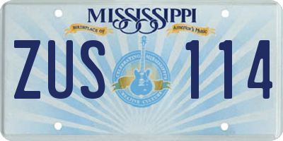 MS license plate ZUS114