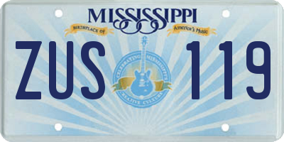 MS license plate ZUS119