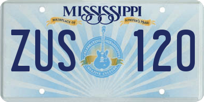 MS license plate ZUS120