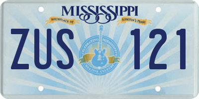 MS license plate ZUS121