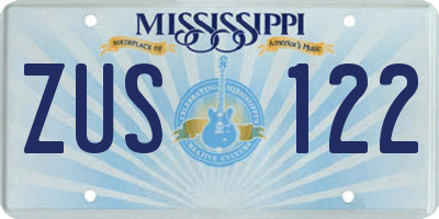 MS license plate ZUS122