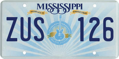 MS license plate ZUS126