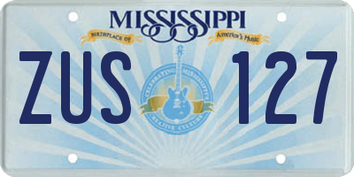 MS license plate ZUS127