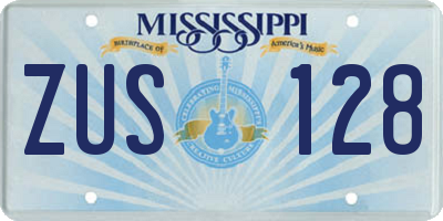 MS license plate ZUS128