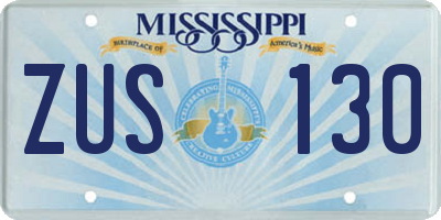 MS license plate ZUS130