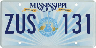 MS license plate ZUS131
