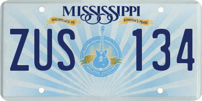 MS license plate ZUS134