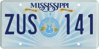 MS license plate ZUS141