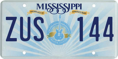 MS license plate ZUS144