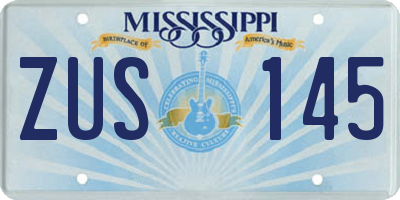 MS license plate ZUS145