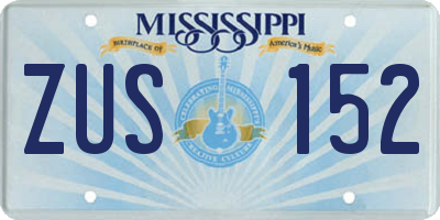 MS license plate ZUS152