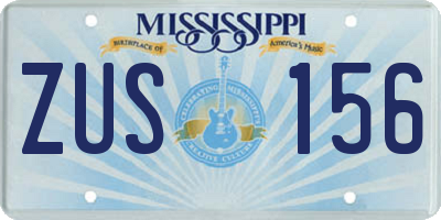 MS license plate ZUS156