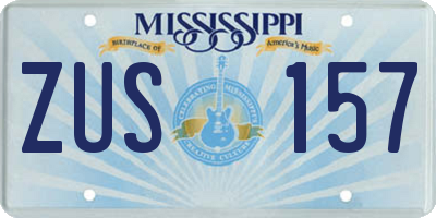 MS license plate ZUS157
