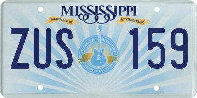 MS license plate ZUS159
