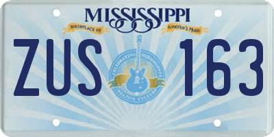 MS license plate ZUS163