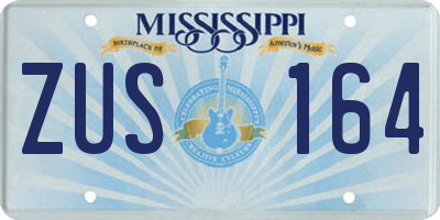 MS license plate ZUS164