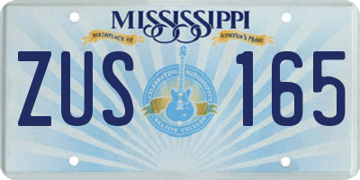 MS license plate ZUS165