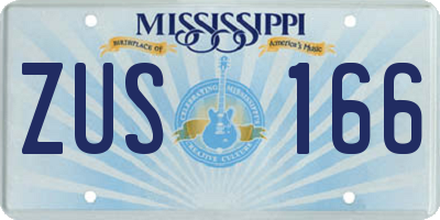 MS license plate ZUS166