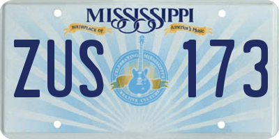 MS license plate ZUS173