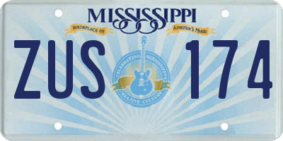 MS license plate ZUS174