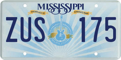 MS license plate ZUS175